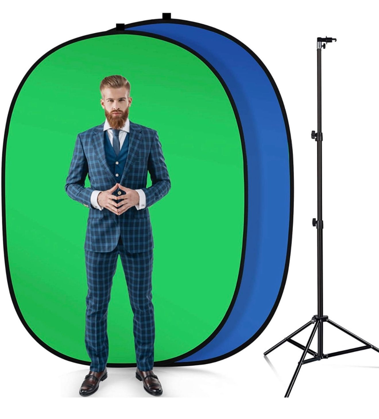 Collapsible Green/Blue Screen Backdrop • 5’ x 7’ (Foldable)