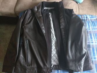 New No Tags Calvin Klein Brown Leather Jacket. Size XL. $150 OBO