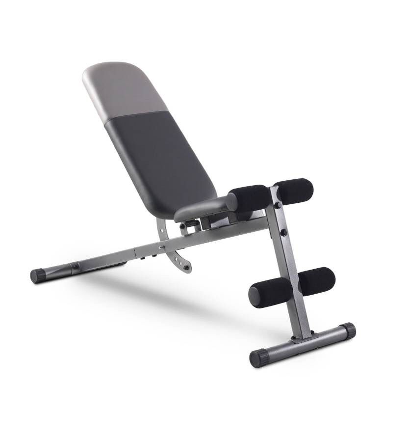 Weider XR 5.9 Adjustable Workout Dumbbell Weight Bench w/ 4-Roll Leg