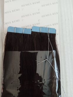Tape-ins 18" long New Dark Brown #2  human hair extensions - get length and fullness