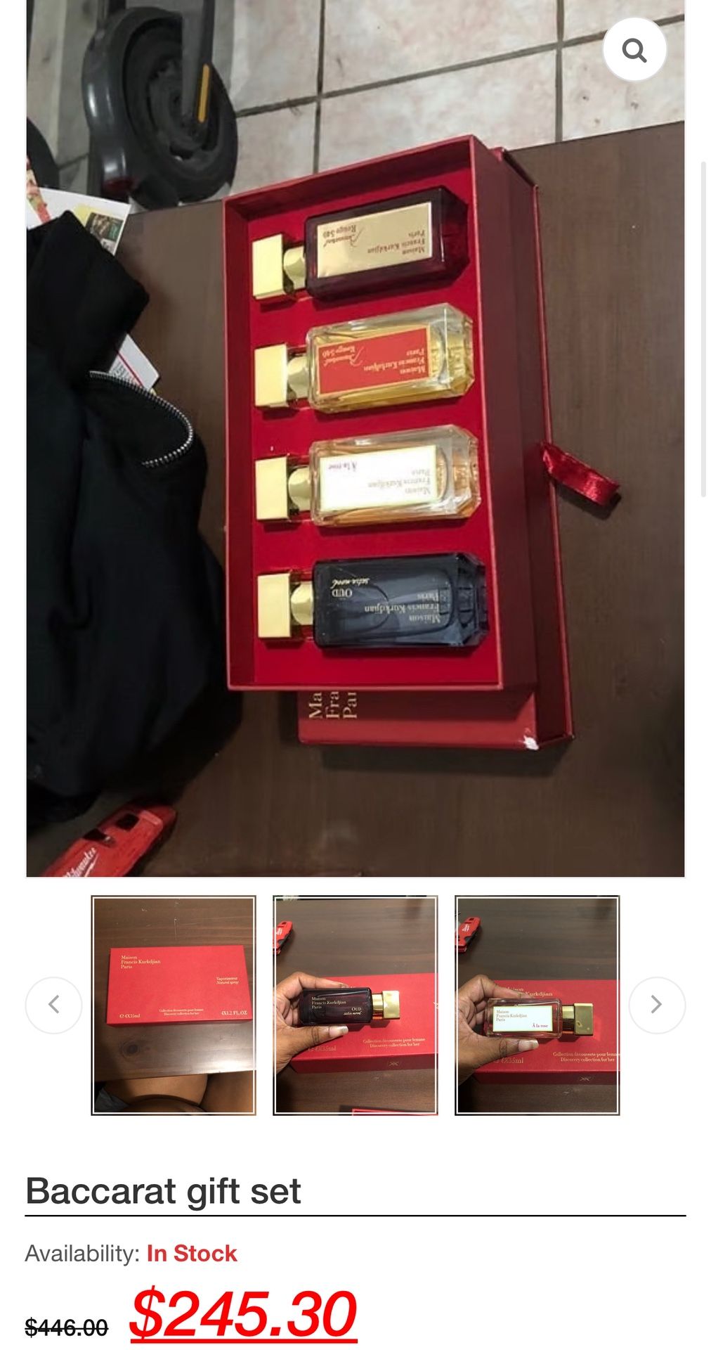 Women Baccarat gift set