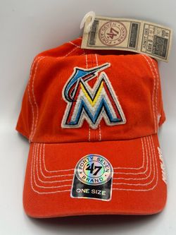 NWT 47 Brand Miami Marlins Grapple Cleanup Adjustable Hat Cap Orange MLB
