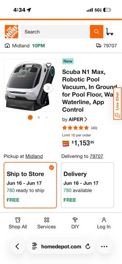 Scuba N1 Max Pool robot cleaner