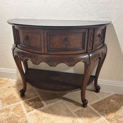 entry table sturdy solid wood and marble