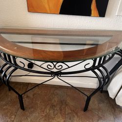 Half Moon Glass Sofa Table / Entryway Console