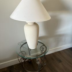 Table Lamp and Antique Table For $50