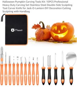 Brand new Halloween Pumpkin Carving Tools Kit: 15PCS, stainless steel, with handbag