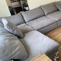 Gray Cloud Dupe Modular Sectional Couch Sofa 