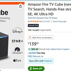 Amazon Fire TV Cube (newest model) with Al-powered Fire TV Search,
