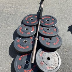 Bumper Weights And Barbell 