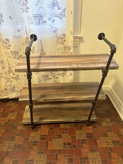 (2) 3 Tiered Industrial Wall, Plant Or Book Shelves 