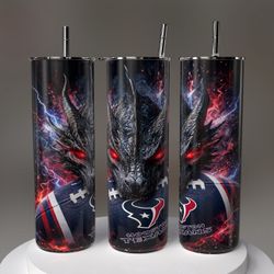 Houston Texans Dragon Skinny Tumbler with Straw