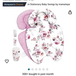 Infant Insert Compatible With 4moms Mamaroo RockaRoo & Graco DuetSoothe Swing, Reversible Newborn Insert Head & Body Support Cushion,Breathable Soft F