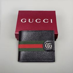 EMBOSS WITH INITIALS Ophidia bi-fold Gucci Black wallet