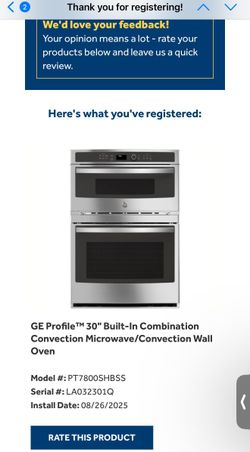 GE Profile 30" Built-In Combination Convection Microwave/Convection Wall Oven