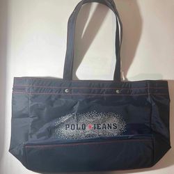 POLO Jeans Ralph Lauren Navy Red Nylon Tote Shoulder Bag 