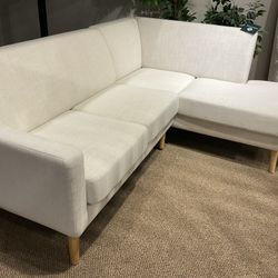 New Stella 2 pc cream fabric upholstered sectional by studio living