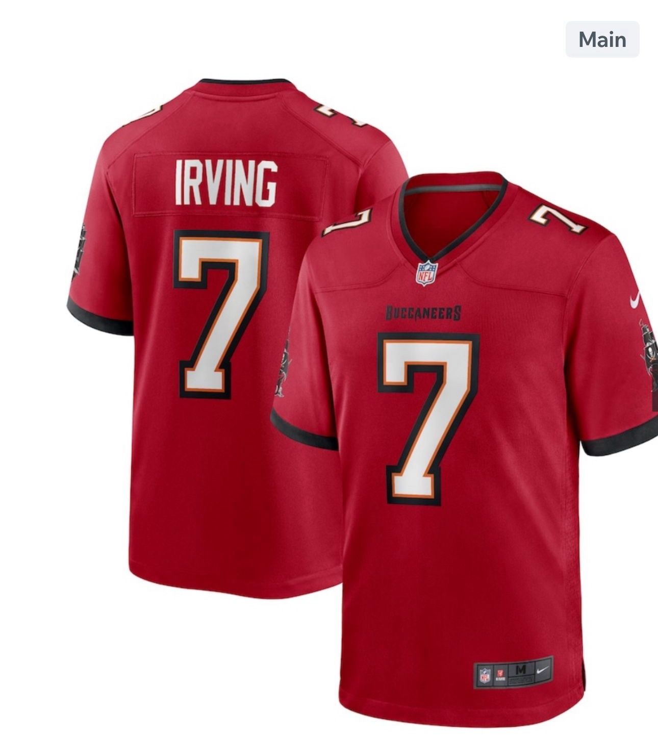 Bucky Irving #7 Nike On-Field Tampa Bay Buccaneers Red Jersey NEW
