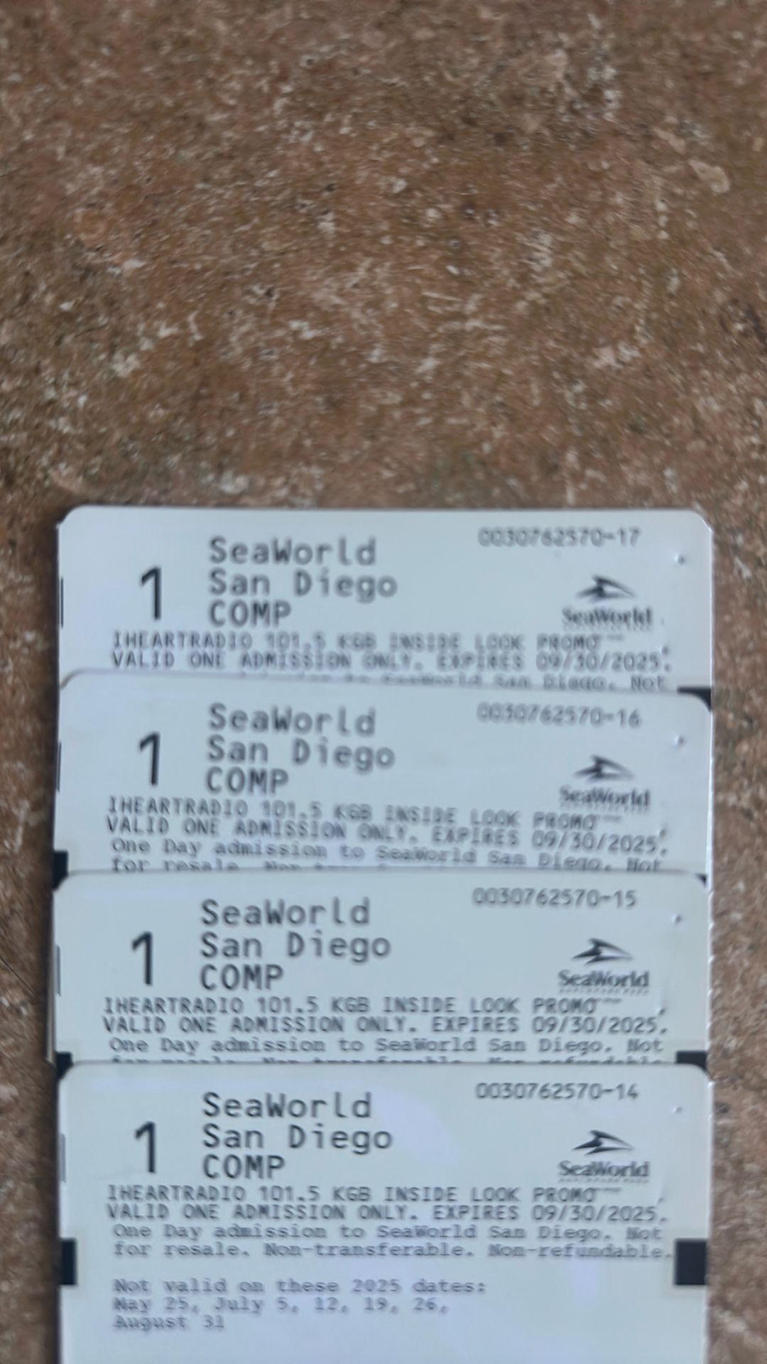 4 Seaworld One Day Park Tickets