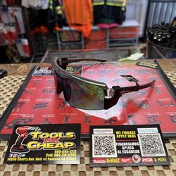 BOMBER Smoke-Bomb Clear Frame w/ Green Mirror Safety Glasses