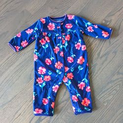 Carter's Girls' Bodysuit, Blue Floral, 3 Months