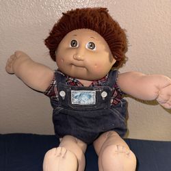 VINTAGE 1982 COLECO CABBAGE PATCH BOY DOLL BROWN HAIR EYES