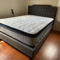 Queen Size Bed Frame / Mattress Included  🔷️ Cama Queen Size / Colchon Incluido 