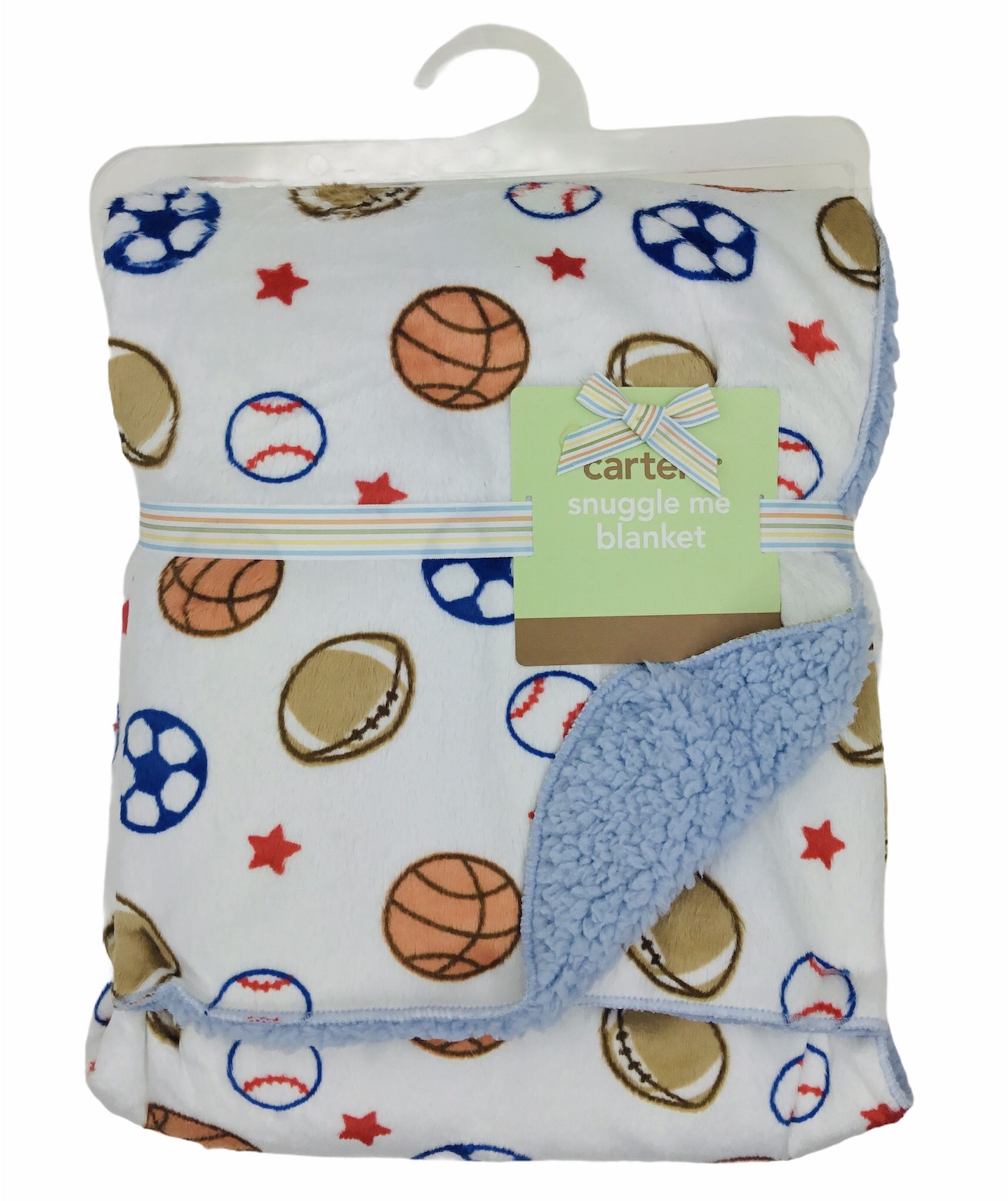 NEW RARE Carters Snuggle Me Sherpa Soft Comfy Blanket Sports Baseball Football