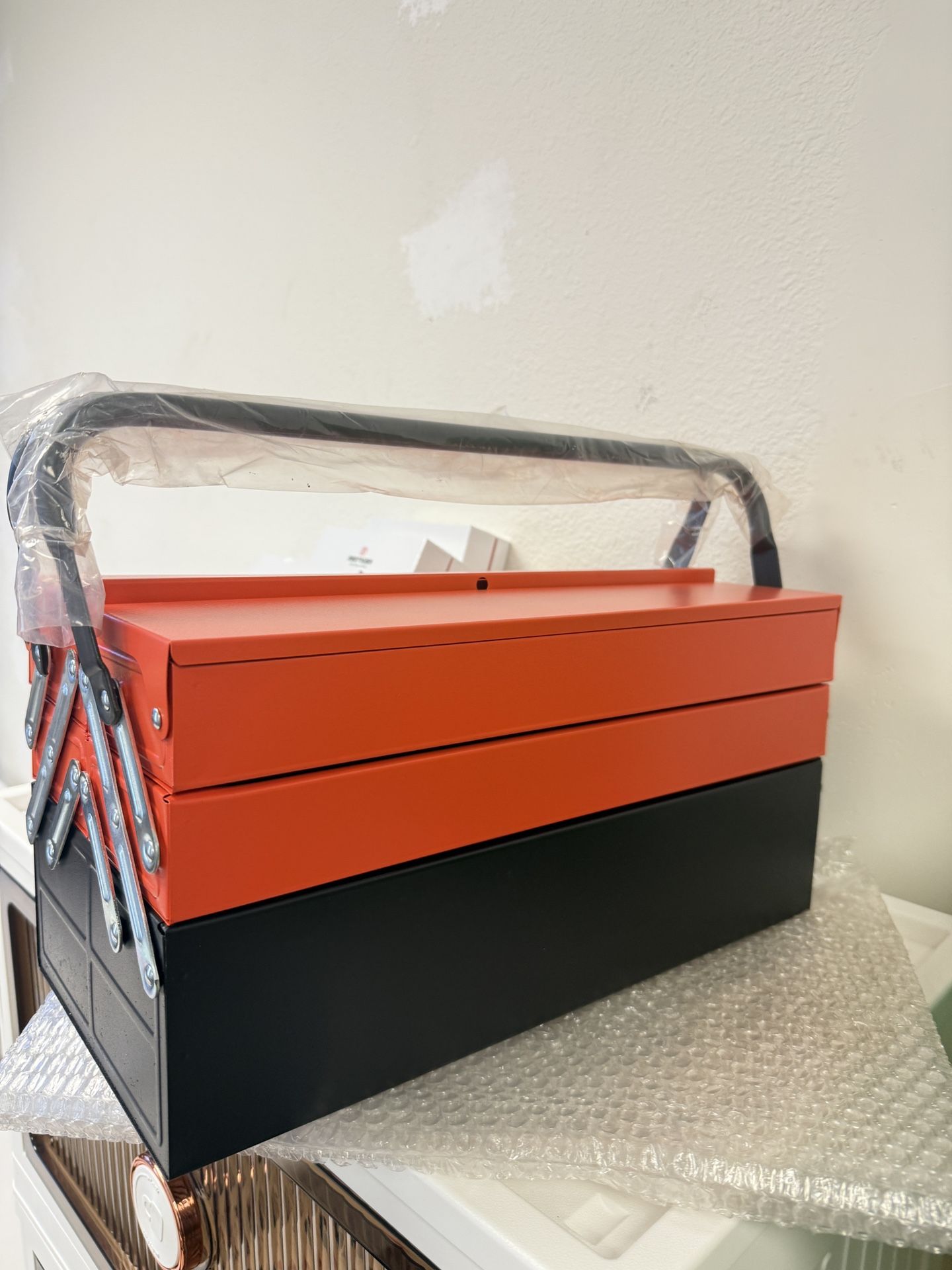 Metal Cantilever Tool Box, 18 Inch Tool Box, 3 Layers 5 Tray Portable Tool Box