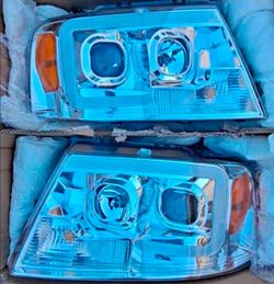 Ford F150 Lincoln Mark LT LED DRL Projector Headlights Luces Focos Micas Faros Faroles Headlamps 04-08