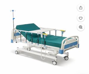 ZENART Full Electric 3 Function Hospital ICU Bed with 4" Foam Mattress, IV Pole,  5" Casters for Home Care