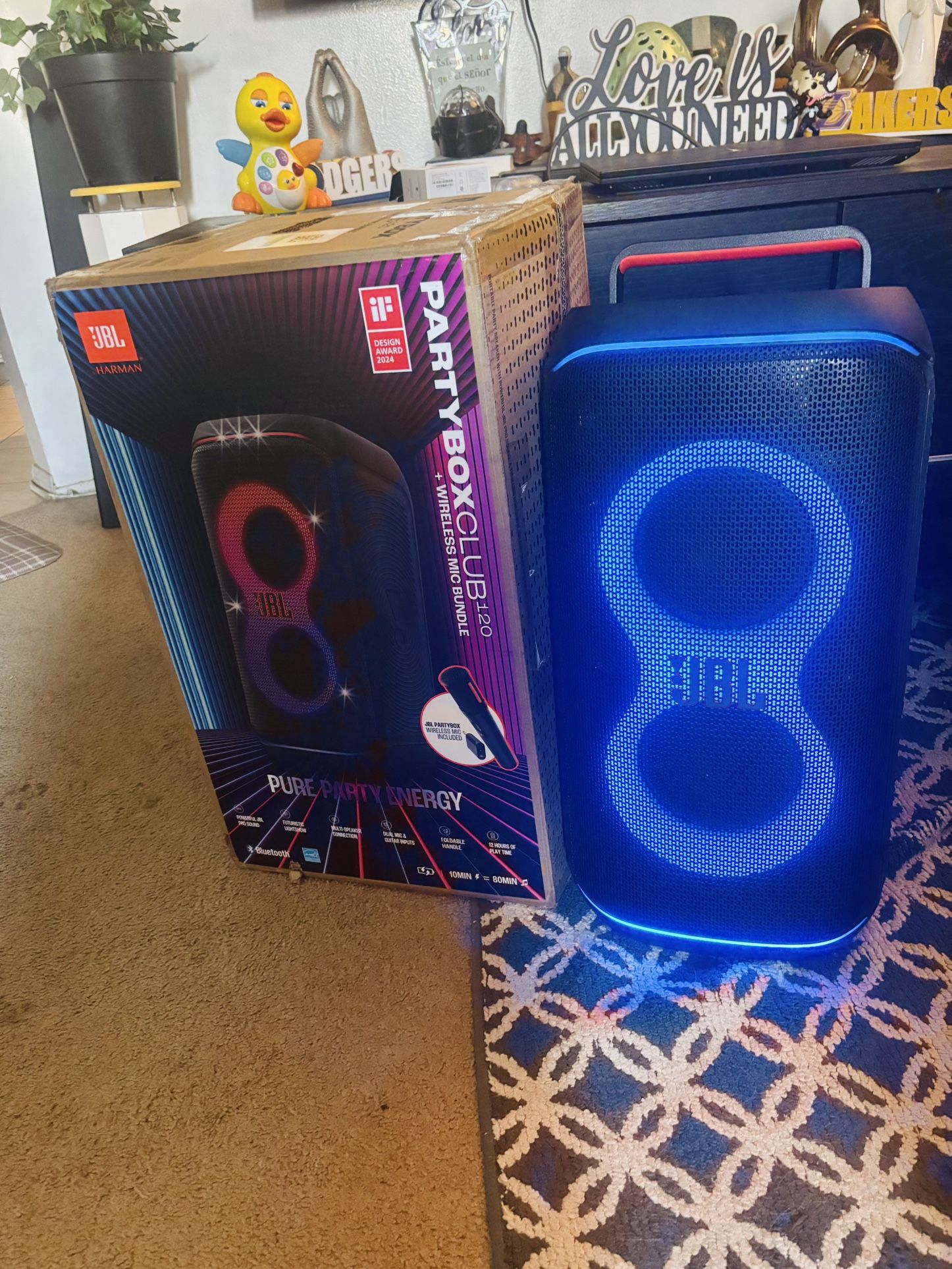JBL | PartyBox Club Live 120 | 200W Bluetooth Speaker - Mic, LED Lights, Deep Bass, Karaoke, Rechargeable