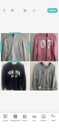 1 hoodie & 4 zip up hoodies