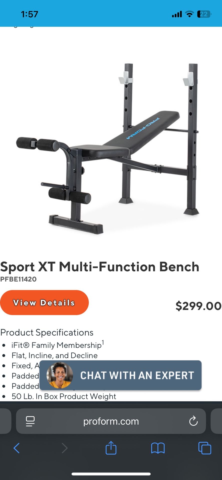 Pro Form Adjustable Bench