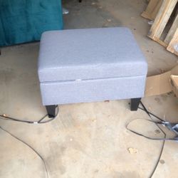 Grey Storage Ottoman 