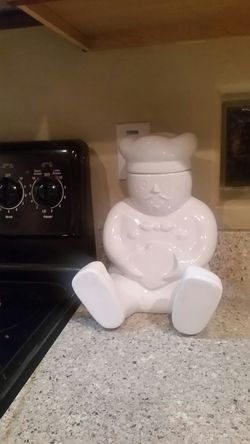 Cookie jar White chef with heart