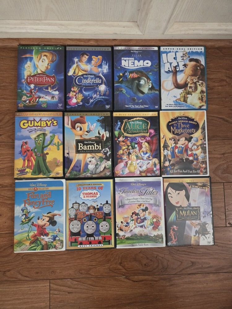Children's Disney DVD Movies In Mint Condition