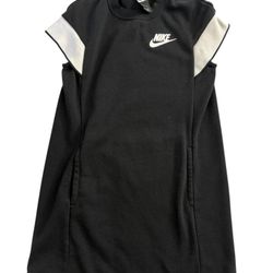 NIKE Black Soft Fleece Cap Sleeve Athletic Dress Kangaroo Pocket Girls Sz Large