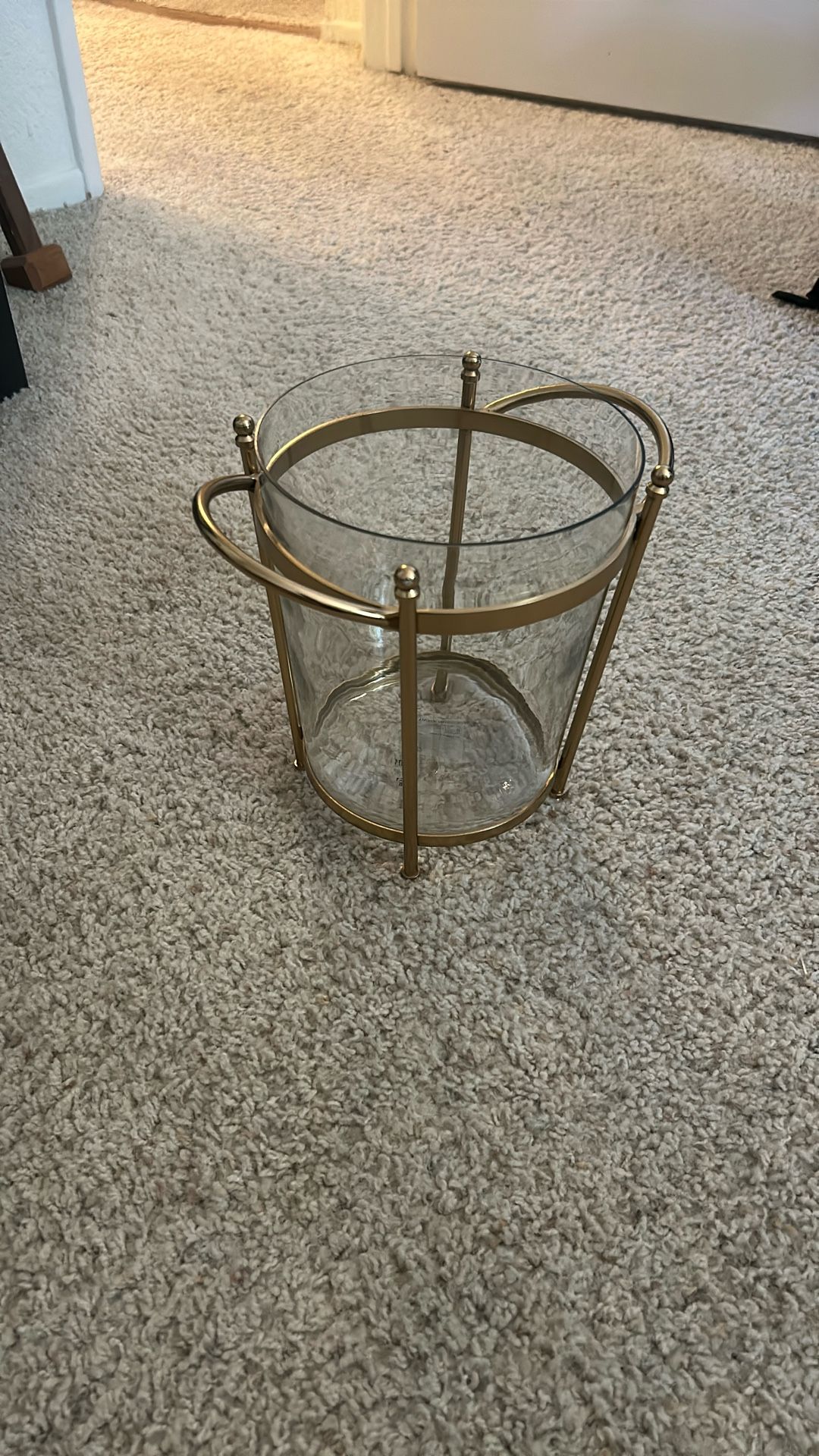 Antique Brass & Glass Champagne Bucket from William Sonoma