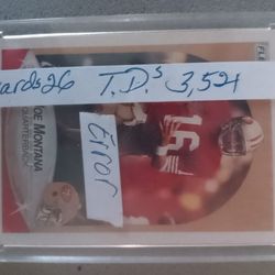 1990 Fleer Joe Montana Error Card