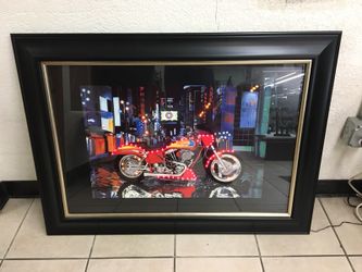 Framed Harley Davidson Motorcycle LED Light Up Artwork