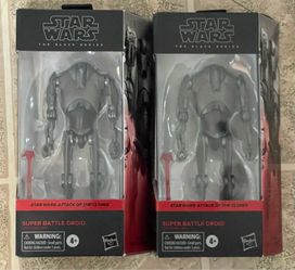 Lot Of 2 Star Wars Black Series Attack of the Clones Super Battle Droid Figures
