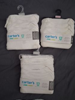 Carter's Child of Mine White Bodysuits 3-Pack