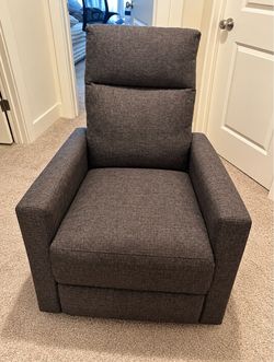 Gray Upholstered Recliner Chair