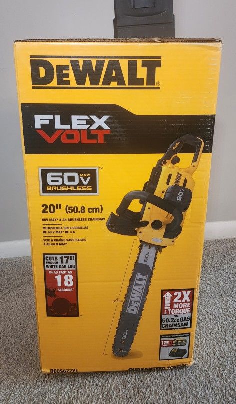 Dewalt Flexvolt 60v Chain saw kit