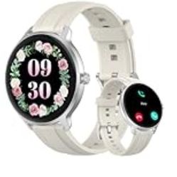 Smart Watch for Men Women, 1.27" HD Touchscreen Fitness Tracker, Bluetooth Calling, 100+ Sports Modes, Sleep Monitor, IP68 Waterproof WHITE