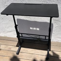 Portable Standing Desk on Wheels Adjustable Height (Silver Lake)