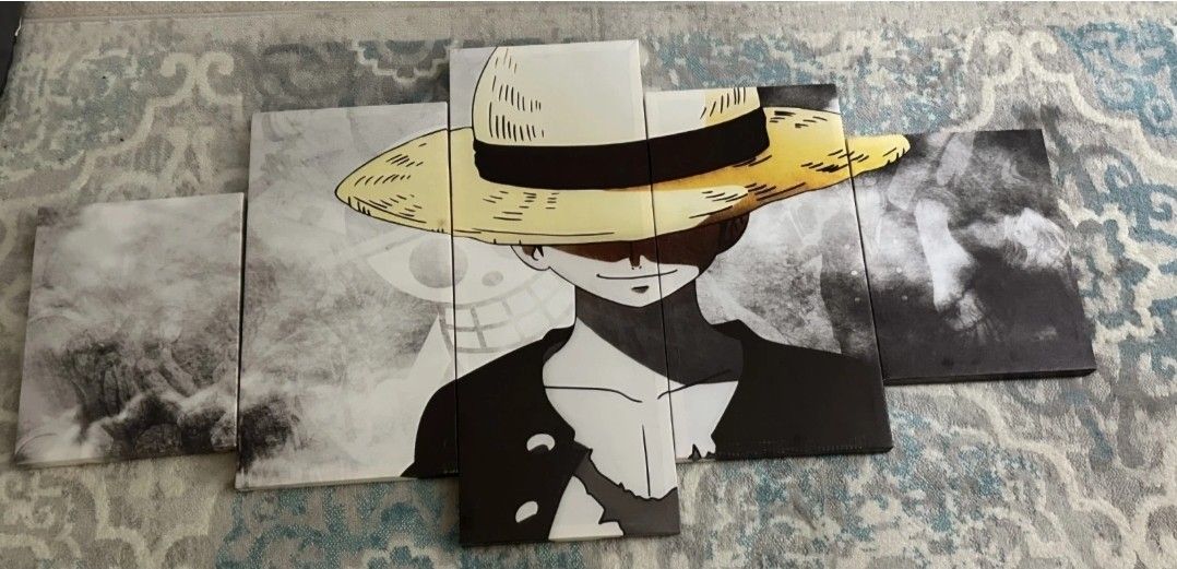 5 Piece Framed One Piece Monkey Wall Art