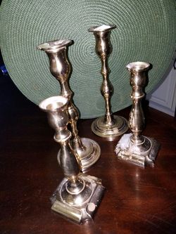 4 brass candleholder Vintage Valsan brand made in portugal