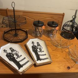 Halloween candy/treat table dishes